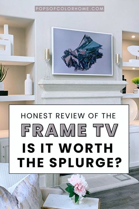 Looking for a TV above the fireplace? Get the scoop on the Frame TV with our comprehensive review. Learn how to integrate it into your family-friendly living room and create a stunning frame TV gallery wall. Samsung Frame Above Fireplace, Framed Tv Over Fireplace, Over Fireplace Decor Ideas, Over Fireplace Decor, Tv Above The Fireplace, Frame Tv Gallery Wall, Above Fireplace Ideas, Tv Solutions, Modern Glam Home