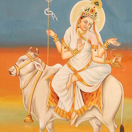 Nine Forms Of Goddess Durga, Goddess Mahagauri, Maha Gauri, Dasa Mahavidya, Hindi Gods, Hindu Goddesses, Hindu Worship, Durga Ji, Durga Painting