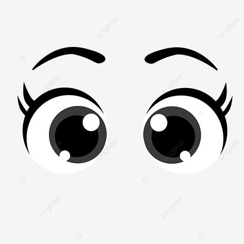 Looking Eyes Clipart, Eyes Cartoon Cute, Cartoon Eyes With Eyelashes, Eyes Clipart Black And White, Cartoon Eyes Cute, Eyes Black Background, Cartoon Eyebrows, Big Eyes Cartoon, Eyes Drawing Cartoon