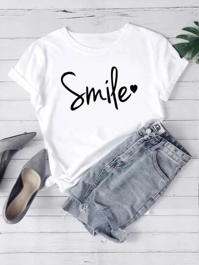 Printed Tee Women, T Shirt Painting, Cute Shirt Designs, Printed Tees, Cute Shirts, T Shirt Top, Printed Shorts, Womens Tees, Printed Shirts