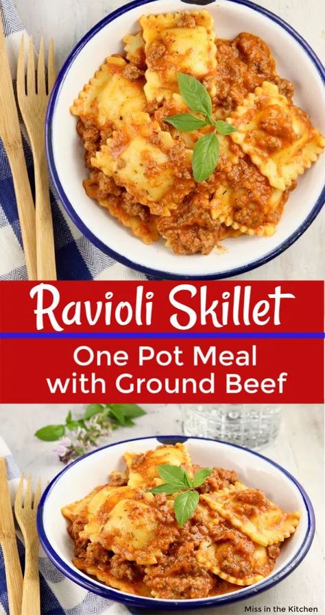 Easy Ground Beef Stew, Frozen Ravioli Recipes, Beef Ravioli Recipe, Meat Ravioli, Mantu Recipe, Ravioli Sauce, Beef Tomato, Beef Sauce, Easy Ground Beef