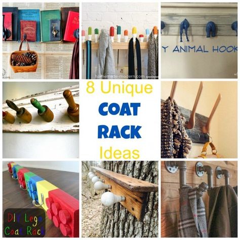 Yes, I realize it’s Summertime, and there are not too many days when a coat is actually needed, but these warm Summer days often turn into Crisp evenings, and a jacket is occasionally needed.… Coat Rack Ideas, Unique Coat Rack, Busy Family Organization, Pallet Coat Racks, Indie Craft, Diy Coat, Animal Hooks, Eco Friendly Diy, Modern Coat Rack