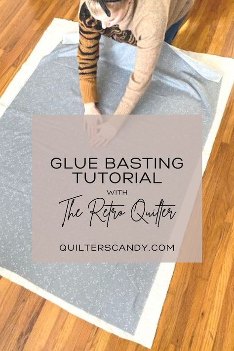 Check out this FREE tutorial on glue basting your quilt! It's a great alternative to spray basting when you don't have a well ventilated space. Homemade Quilt Basting Spray, Diy Basting Spray, Diy Quilt Basting Spray, Basting Spray For Quilting, Glue Basting A Quilt, Spray Basting A Quilt, How To Baste A Quilt, Quilt Batting Alternative, King Size Quilt Patterns Free