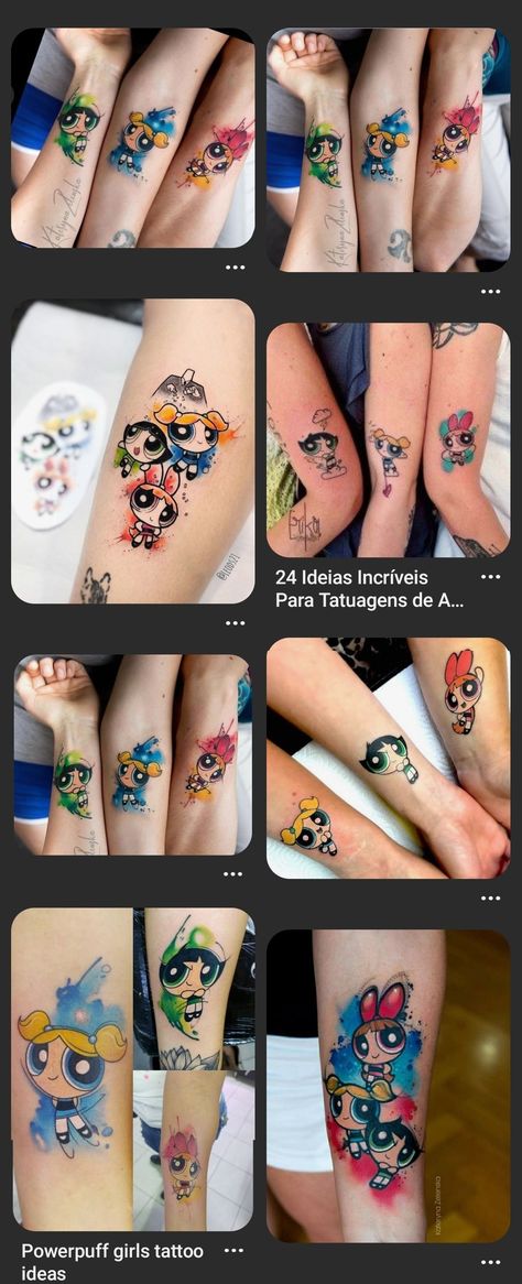 Powder Puff Girls Tattoo, Bubbles Powerpuff Tattoo, Buttercup Powerpuff Tattoo, Buttercup Tattoo Powerpuff, Powerpuff Girls Tattoo, Buttercup Tattoo, Powder Puff Girls, Bubble Tattoo, Power Puff Girls Bubbles