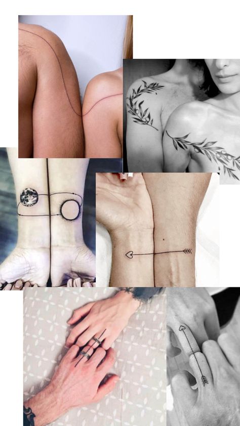 Couples Connecting Tattoos, Minimalist Tatoos, Connecting Tattoos, Couple Tattoos, Art Tattoo, Tattoos