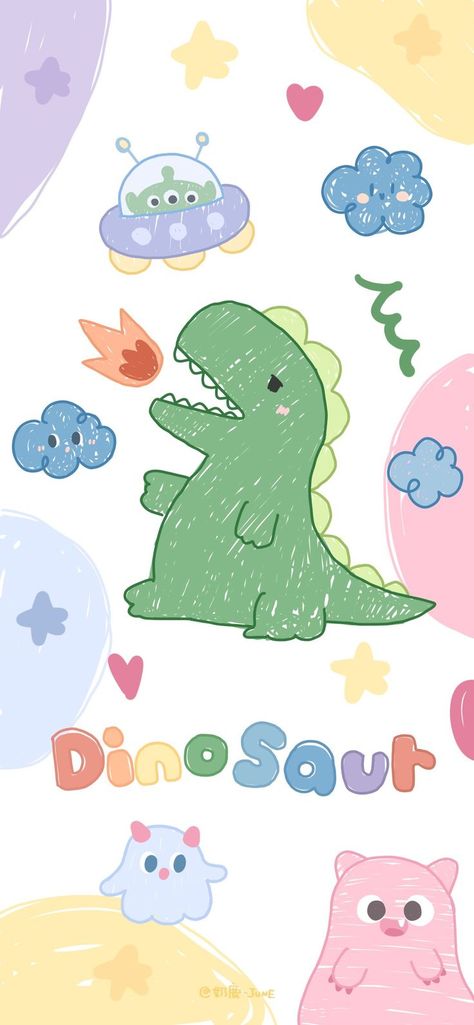 Cute Animal Wallpapers, Animal Wallpapers, Cute Backgrounds For Iphone, Dinosaur Wallpaper, Wallpaper Iphone Lucu, Cute Wallpapers For Ipad, Images Kawaii, Iphone Wallpaper Kawaii, Pola Kartu