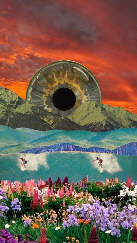 #moodboard #surreal #surrealism #sunset #sky #art #landscape #aesthetic #eye #unreal Surrealistic Landscape Art, Surrealism Dreams Art, Surreal Nature Painting, Surreal Laptop Wallpaper, Surreal World Art, Surrealist Landscape Art, Surrealism Landscape Painting, Weird Landscapes Art, Surreal Landscape Painting