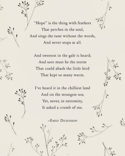 Soul Keeper, Poems Deep, Vintage Poetry, Dickinson Poems, Emily Dickinson Poems, Hope Is The Thing With Feathers, Inspirational Poems, Beautiful Poetry, Notable Quotes