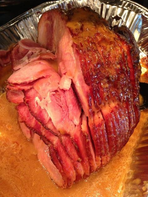 Ina Garten | Baked Ham with Brown Sugar Glaze Smoked Easter Ham, Thanksgiving Ham, Ham Pineapple, Chipotle Salsa, Pineapple Recipe, Pineapple Ham, Pineapple Sauce, Sweet Bourbon, Honey Glazed Ham