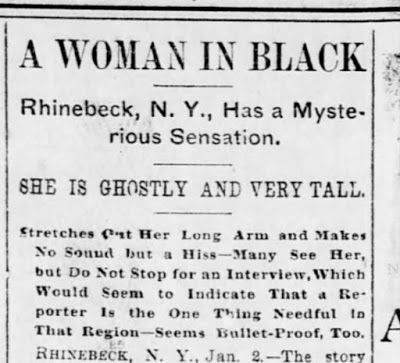 Strange Company: Newspaper Clipping of the Day Newspaper Aesthetic, The Woman In Black, Newspaper Clippings, Headless Horseman, Woman In Black, Florence Welch, Weird Creatures, Say More, First Night