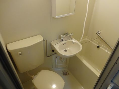 Japanese Studio Apartment Unit Bath Japanese Toilet With Sink, Japan Studio Apartment, Japanese Studio Apartment, Balcony Closet, Traveling To Japan, Tokyo Apartment, Japanese Apartment, Japanese Toilet, Kitchen Balcony