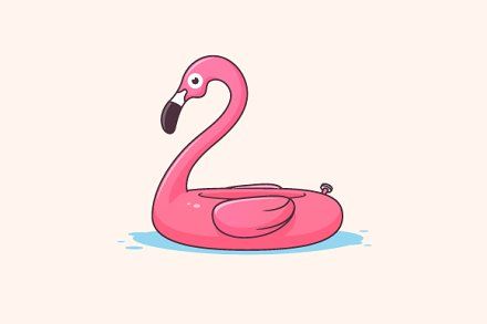 Flamingo float vector illustration --- Included vector EPS10 file and high resolution JPG file Flamingo Doodle, Flamingo Pool Float, Blue Flamingo, Flamingo Float, Modern Stained Glass, Summer Illustration, Simple Doodles, Stained Glass Patterns, Jpg File