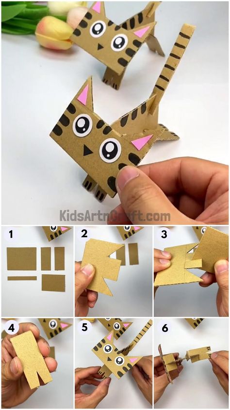 How to Make Cardboard Cat Tutorial For Kids Check more at https://www.kidsartncraft.com/cardboard-cat-craft-tutorial/ Cardboard Cat Sculpture, Cat Crafts Kids, Dolls Printable, Cardboard Cat, Cat Template, Project Work, Cat Tutorial, Paper Dolls Printable, Late Fall