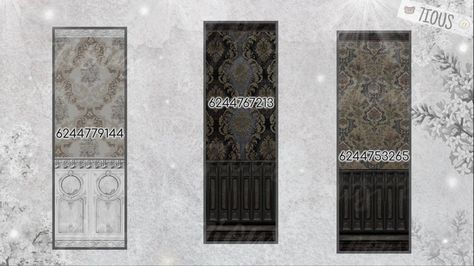 Victorian Wallpaper Bloxburg, Bloxburg Library, Wallpaper Bloxburg, Bloxburg Victorian House, Rh Dorm, Codes Wallpaper, Castle Layout, Modern Decals, Bloxburg Decals Codes Aesthetic