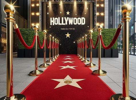 Red Carpet Theme Backdrop, Hollywood Theme Corporate Event, Hollywood Awards Theme, Red Carpet Gala Decorations, Red Carpet Bday Party, Hollywood Glam Party Ideas, Hollywood Theme Gala, Hollywood Red Carpet Prom Theme, Red Carpet Trunk Or Treat