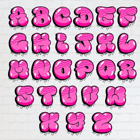 Grafitti Letters Bubbles, M In Bubble Letters, A In Graffiti, Graffiti Lettering Bubble, Bubble Graffiti Alphabet, Bubble Fonts Alphabet, Cool Bubble Letters, Bubble Fonts Alphabet Graffiti, 3d Graffiti Letters