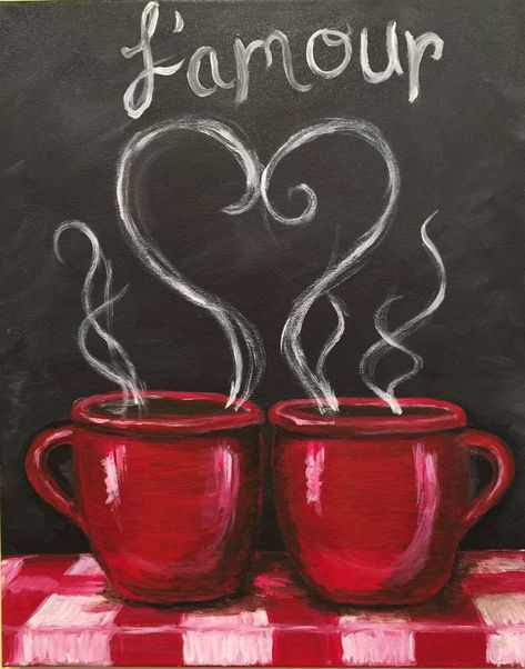 Couple Painting, Coffee Painting, Paint And Sip, Night Painting, Chalkboard Art, Painting Class, Paint Party, Diy Canvas Art, Pictures To Paint