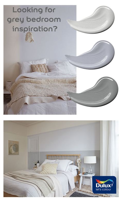 Dulux Grey Paint, Dove Grey Bedroom, Hall Paint Colors, Silver Grey Paint, Dulux Grey, Grey Colour Scheme Bedroom, White And Silver Bedroom, Grey Bedroom Colors, Boys Bedroom Colors