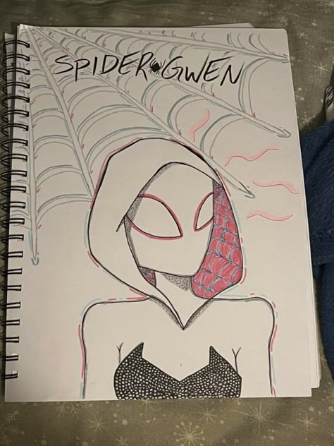 Drawing of spider gwen Spiderman And Gwen Sketch, Ghost Spider Drawing Easy, Spider Man And Gwen Drawing, Gwen Stacy Drawing Easy, Cool Spider Man Drawings, Spiderman And Spider Gwen Drawing, Spider Gwen Drawing Easy, Spidergwen Drawing Sketches, How To Draw Spider Gwen