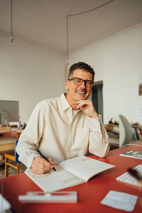 "Man Posing In Office" by Stocksy Contributor "Studio Firma" - Stocksy Office Photoshoot Ideas For Men, Modern Office Photography, Lifestyle Shots Professional, Corporate Office Photography, Office Worker Photography, Founder Headshots, Photoshoot Corporate, Workplace Aesthetic, Linkedin Picture