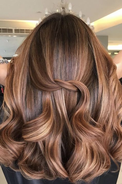 Toffee Hair Color Balayage, Chocolate And Caramel Hair Color, Brown Toffee Hair, Carmel Color Hair Caramel, Nutmeg Color Hair, Mocha Carmel Hair, Caramel Copper Hair Brunettes, Hair Color Chocolate Caramel, Amaretto Hair Color