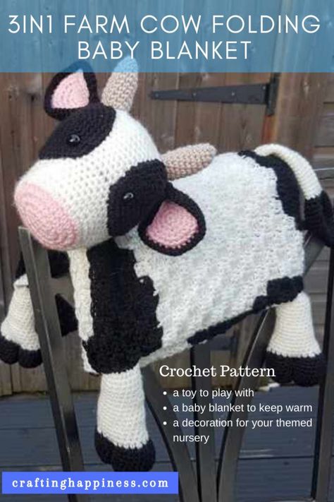 Cow Baby Blanket, Room Crochet, Corner To Corner Crochet Blanket, Crocheted Cow Pattern, Cow Toys, Corner To Corner Crochet, Happy Cow, Farm Cow, Animal Blanket