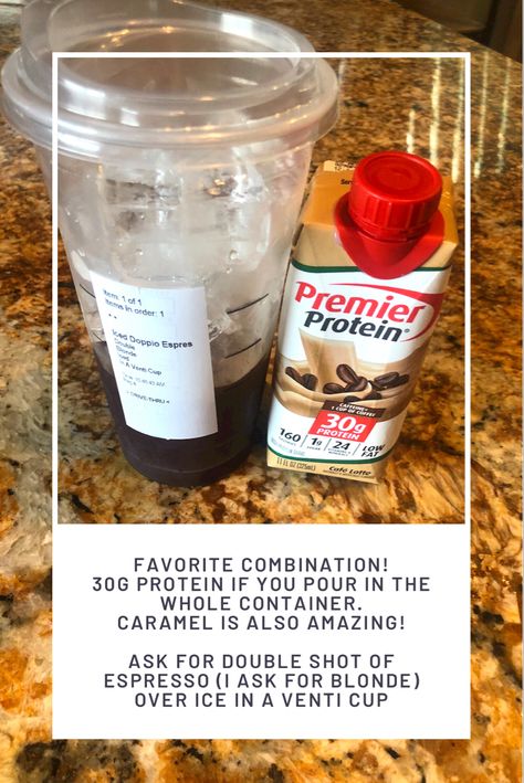 30g protein, 1g sugar #premierprotein #espresso #caffeinefix #coffee #proteinshake #starbucks Protein Shake With Espresso, Premier Protein Shake Coffee Recipes, Protein Espresso Drink, Starbucks Protein Drink Iced Coffee, Nespresso Protein Coffee, Espresso Protein Shake, Protein Coffee Starbucks, Starbucks And Premier Protein, Premier Protein Cafe Latte Recipes