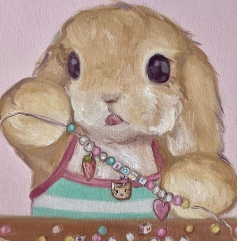 Preppy Bunny, Brushing Hair, Prismacolor Drawing, Bunny Painting, Wallpaper Doodle, Cute Canvas Paintings, Cute Animal Clipart, Pet Bunny, Cute Paintings