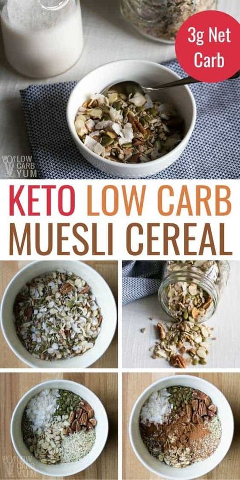 Muesli Cereal, Low Carb Cereal, Quick Keto Breakfast, Keto Cereal, Diet Lunch, Keto Breakfasts, Low Carb Chicken Recipes, Diet Breakfast, Low Carb Breakfast Recipes