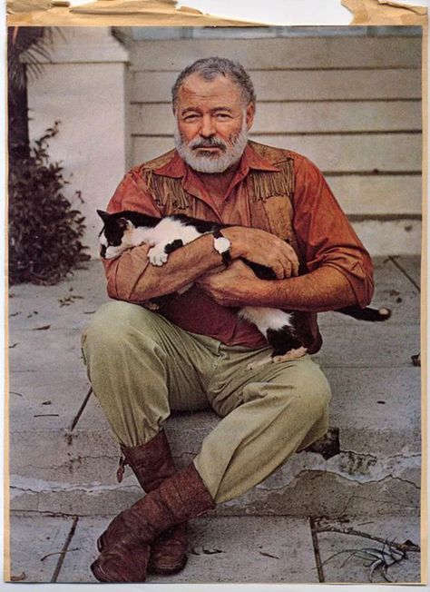 Ernst Hemingway, Hemingway Cats, Celebrities With Cats, Men With Cats, Gatos Cool, Polydactyl Cat, International Cat Day, Two Cats, Writers And Poets