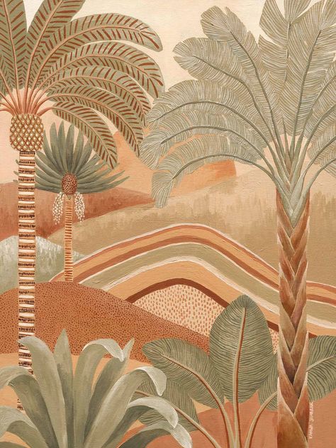 Affiches D'art Déco, Living Room Decor Wall Art, Terracotta Wall Art, Boho Tropical, Greenhouse Interiors, Terracotta Wall, Nordic Poster, Pictures For Living Room, The Palms