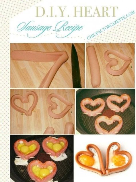 DIY Romantic Valentine's Day Ideas for Him Romantic Valentines Day Ideas, Breakfast Hack, Romantic Breakfast, Sausage And Egg, Egg Breakfast, How To Make Breakfast, Romantic Valentine, Breakfast In Bed, Sausage Recipes