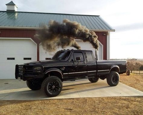 Impala Chevrolet, Rolling Coal, Obs Truck, Ford Diesel, Trucks Lifted Diesel, Ford Powerstroke, Powerstroke Diesel, Jacked Up Trucks, Ford Pickup Trucks