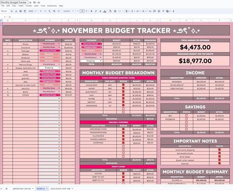 Track your monthly expenses with our simple budgeting tool! Easily categorize income and expenditures for a clear picture of where you're spending your money each month. Start saving today! #MonthlySpendingTracker Cute Excel Spreadsheet, Budget Examples, Debt Spreadsheet, Budget Excel Spreadsheet, Budget Tracker Template, Finance Spreadsheet, Monthly Budget Tracker, Monthly Budget Planning, Excel Budget Spreadsheet