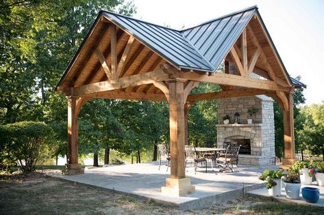 Pergula Ideas, Pavillion Ideas, Cottage Deck, Patio Pavilion, Pavilion Ideas, Inexpensive Flooring, St Charles Missouri, Gazebo Roof, Fine Homebuilding