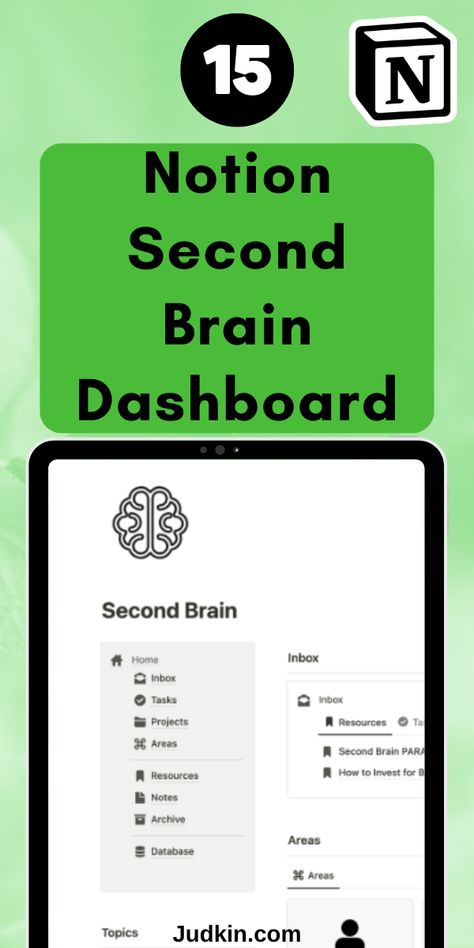 All In One, Notion Second Brain, Notion Productivity, Second Brain, Notion Templates, Digital Tools, How To Set Up, Life Organization, Brain Notion Brain Dump, Notion Second Brain Dashboard, Brain Template, Second Brain Notion, Notion Template Ideas For Students, Notion Second Brain, Knowledge Management System, Notion Productivity, Organize Notes