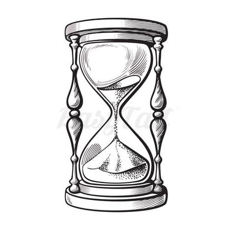 Hourglass Drawing, Tattoo Care Instructions, Hourglass Tattoo, Sand Clock, Realistic Temporary Tattoos, Arte Doodle, Dibujos Tattoo, Hourglasses, Tattoo Care