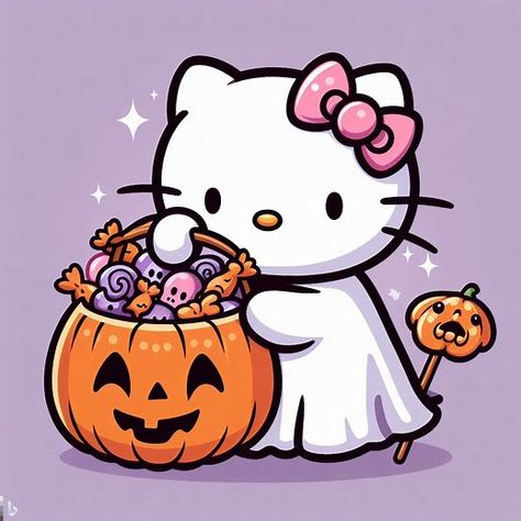 hello kitty Fall Hello Kitty Widget, Cute Halloween Hello Kitty, Fall Pfp Aesthetic Cartoon, Halloween Hello Kitty Widget, Hello Kitty Halloween Widgets, Fall Hello Kitty Pfp, Hello Kitty Fall Aesthetic, Hello Kitty Halloween Drawing, Halloween Cartoon Pfp