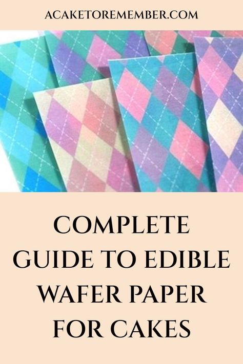 Complete Guide to wafer paper for cake decorating Edible Paper Cookies, Wafer Paper Tutorial, Edible Print Cake, Wafer Paper Butterflies, Edible Wafer Paper, Book Cupcakes, Recipe Paper, Wafer Paper Flowers, Wafer Paper Cake