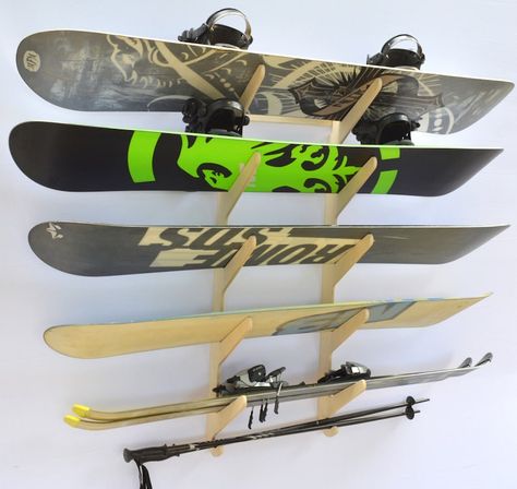 Snowboard Wall Rack, Snowboard Wall, Snowboard Racks, Ski Rack, Car Roof Racks, Ski Storage, Storage Closet, Single Tree, Wall Rack