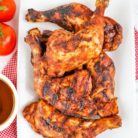 Grilled Chicken Leg Quarters, Chicken Quarter Recipes, Chicken Leg Quarter Recipes, Grilled Chicken Legs, Chicken Quarters, Leg Quarters, Chicken Leg Quarters, Barbeque Chicken, Cooking Temperatures