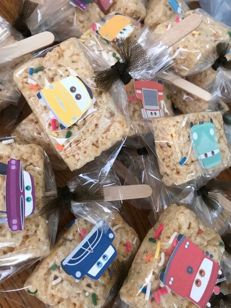 Disney Cars Rice Krispies Disney Cars Rice Krispie Treats, Cars Rice Krispy Treats, Disney Cars Party, Race Car Birthday Party, Krispy Treats, Cars Theme Birthday Party, Cars Party, Rice Krispy, Race Car Birthday