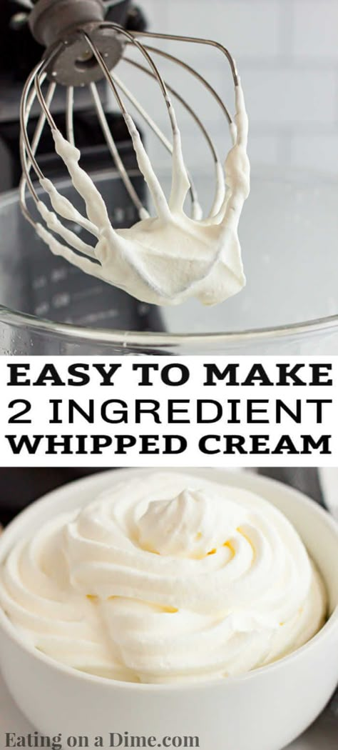 Once you learn how to make whipped cream, it is so simple and tastes much better than store bought. This whipped cream recipe is easy and tastes great! Homemade Whipped Cream Easy With Milk, How To Make Whipping Cream, How To Make Whip Cream, How To Make Whipped Cream, Homemade Whipped Cream Easy, Whipped Cream With Milk, Easy Whipped Cream, Desserts Dips, Corn Cornbread