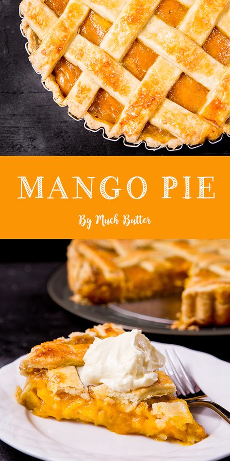 Peach Mango Pie Recipe, Mango Cream Pie, Mango Cobbler Recipes, Pie Recipes Unique, Mango Recipes Dessert Easy, Mango Pie Filling, Fruit Pies Recipes, Unusual Pies, Mango Recipes For Dinner