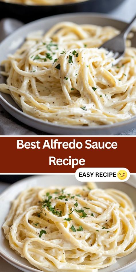 Are you looking for the best homemade Alfredo sauce recipe? This simple and creamy sauce, made with butter, garlic, cream, and Parmesan cheese, is perfect for pasta like fettuccine. Learn how to thicken it, make it with milk, and create a delicious meal in no time. Save this recipe for an easy and flavorful dinner option that everyone will love. Diy Alfredo Sauce Easy, Quick And Easy Alfredo Sauce Recipe, Alfredo Sauce Recipe With Cream Cheese, Homemade Alfredo Sauce Easy, Garlic Alfredo Sauce Recipe, Best Alfredo Recipe, Easy Alfredo Recipe, Alfredo Sauce With Milk, Best Homemade Alfredo Sauce