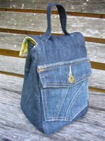 Denim Christmas, Bag From Old Jeans, Diy Sac, Blue Jeans Crafts, Fashion Crafts, Denim Projects, Girls Day, Denim Purse, Sac Lunch