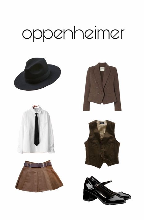 just wanted to do an outfit inspired by cillian murphy’s portayal of oppenheimer Oppenheimer Costume Women, Oppenheimer Halloween Costume, Barbie And Oppenheimer Costume, Oppenheimer Inspired Outfit, Barbieheimer Outfit, Oppenheimer Outfit Ideas Women, Oppenheimer Aesthetic Outfit, Barbenheimer Costume, Oppenheimer Outfit Women