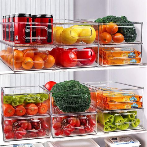 Organiser Cucina, Refrigerator Organizer, Clear Storage Bins, Kitchen Storage Boxes, Dry Food Storage, Refrigerator Organization, Refrigerator Storage, Fridge Organization, Food Storage Boxes