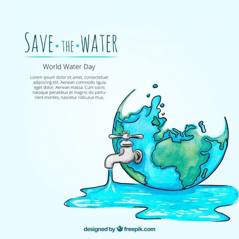 More than a million free vectors, PSD, photos and free icons. Exclusive freebies and all graphic resources that you need for your projects Water Conservation Poster, Save Water Drawing, Pencemaran Air, Save Water Poster Drawing, Save Water Poster, Sumber Daya Alam, Importance Of Water, Save Environment, Conservation Of Natural Resources