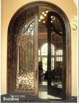 prodcut-image Wine Grotto, Wrought Iron Entry Doors, Wrought Iron Front Door, Porte In Ferro, Wrought Iron Door, Double Doors Exterior, Iron Front Door, Nyc Interior Design, House Flip